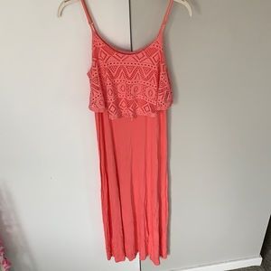 Coral Pink Maxi Dress